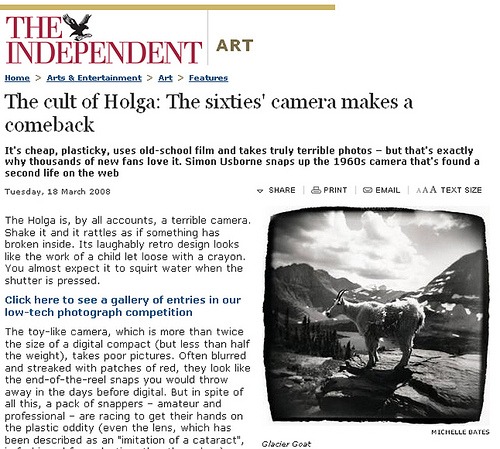 THE INDEPENDENT "The Cult of the Holga"